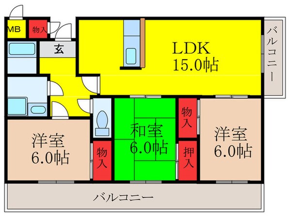 パークヒル尾崎の物件間取画像